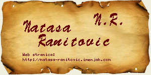 Nataša Ranitović vizit kartica